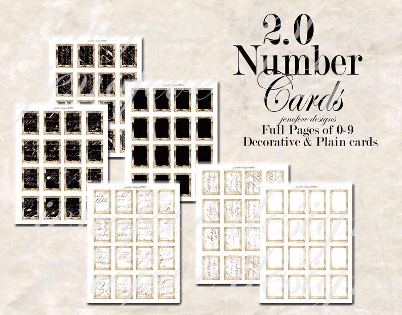 Printable Number Cards 0-100, Mini Embellishments (PDF) image 4