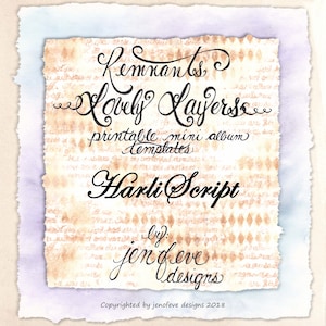 Restos ~ Plantilla de mini álbum imprimible Lovely Layers en HarliScript y PLAIN