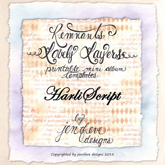 Remnants ~ Lovely Layers Printable Mini album Template in HarliScript & PLAIN