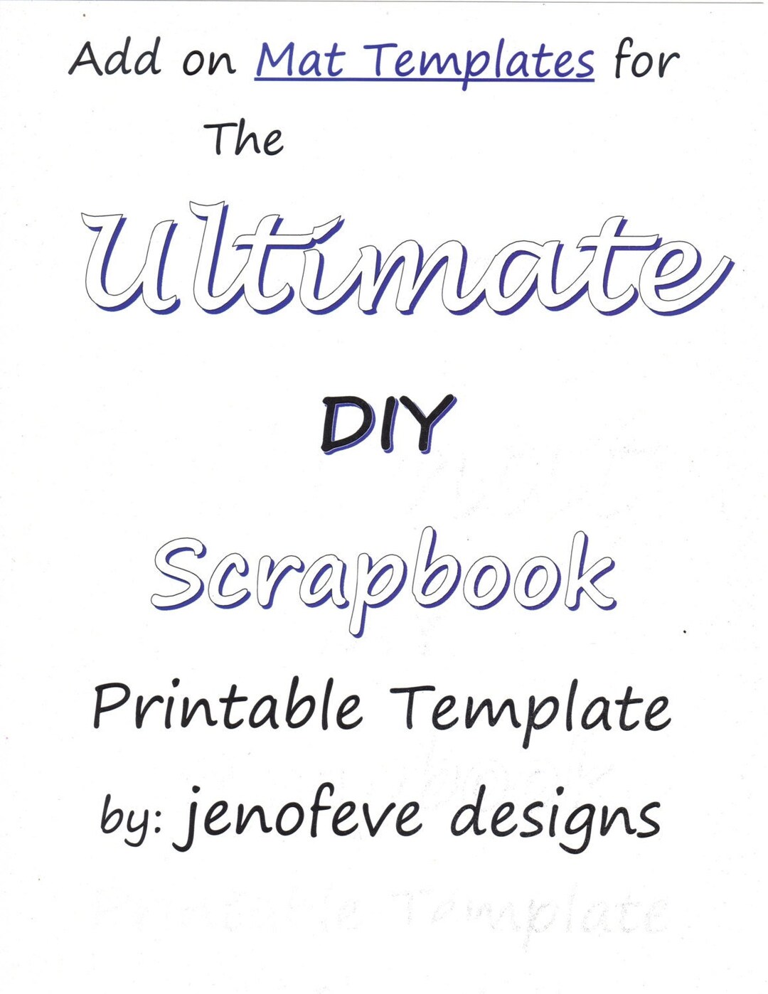 Add on Mats for the Ultimate DIY Scrapbook Printable Templates - Etsy