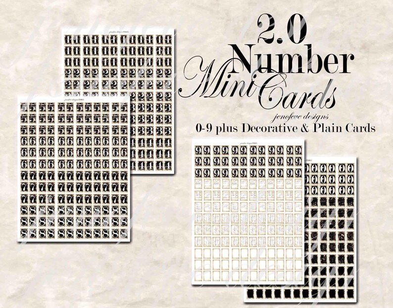 Printable Number Cards 0-100, Mini Embellishments (PDF) image 5