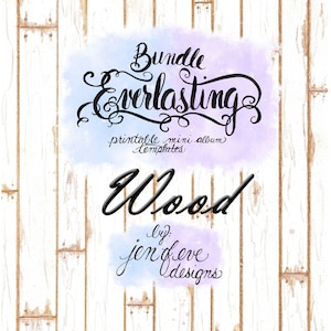 Pacchetto di modelli di mini album stampabili Everchanging e Mini Everspiring in legno e PLAIN