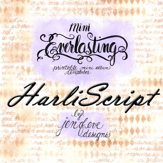 Mini Everlasting Printable Mini album Template in HARLISCRIPT and PLAIN