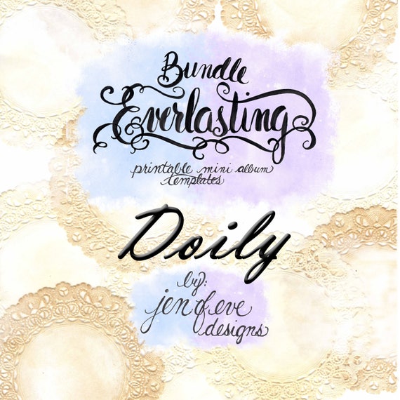 Everlasting & Mini Everlasting Printable Mini album Template Bundle in Doily and PLAIN