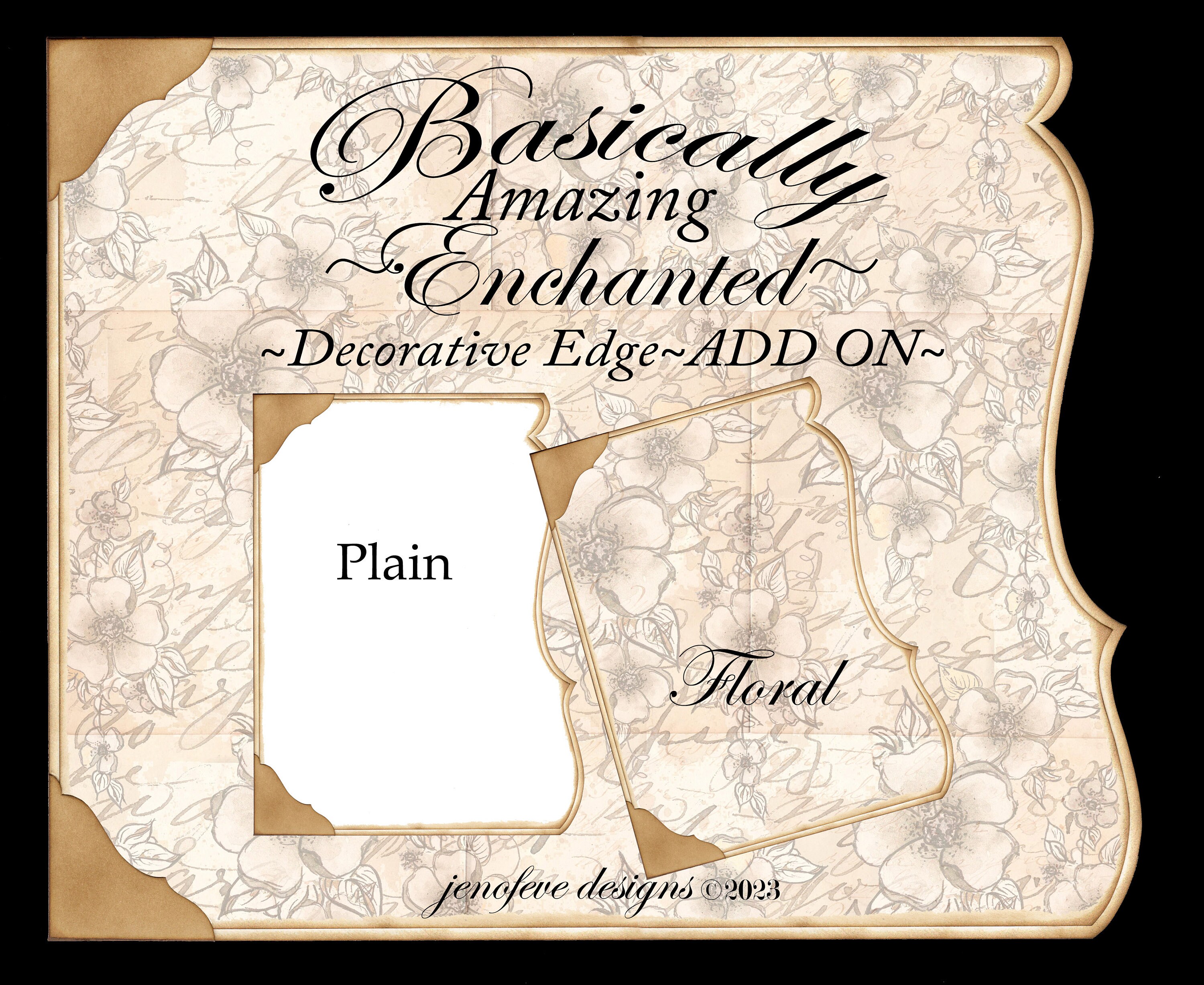 Basically Amazing~enchanted Decorative Edge~ FLORAL \u0026 Plain~ ADD on  Printable Templates - Etsy, image size:3000x2455