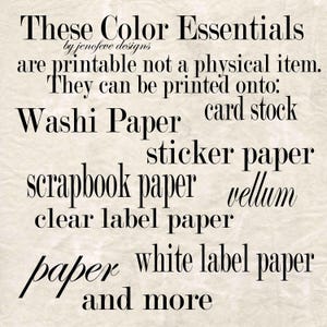 Color Essentials "Set #3" Printable Paper Collection by jenofeve designs image 8