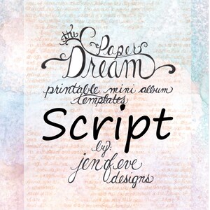 I modelli di mini album stampabili di Paper Dream in script e in tinta unita