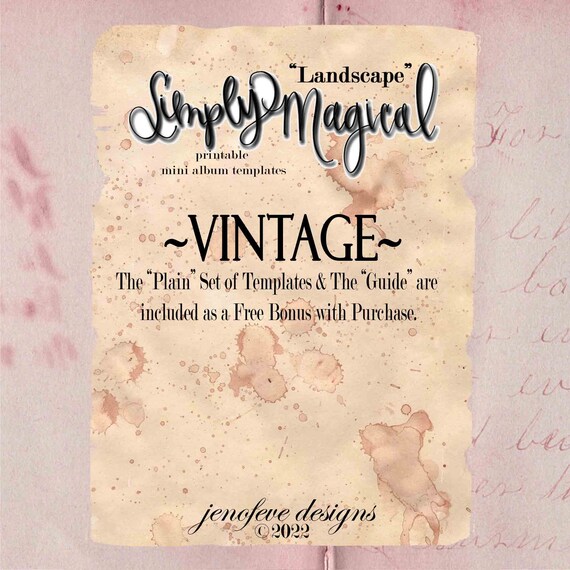 Simply Magical ~Landscape~ VINTAGE & Plain~ Printable Templates