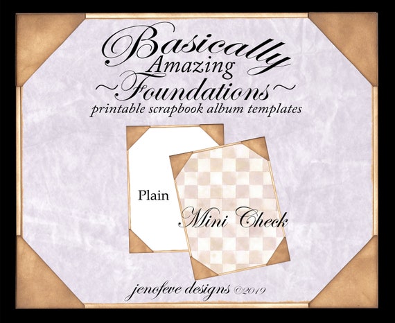 Basically Amazing~Foundations~MINI CHECK & Plain~Printable Scrapbook Album Templates