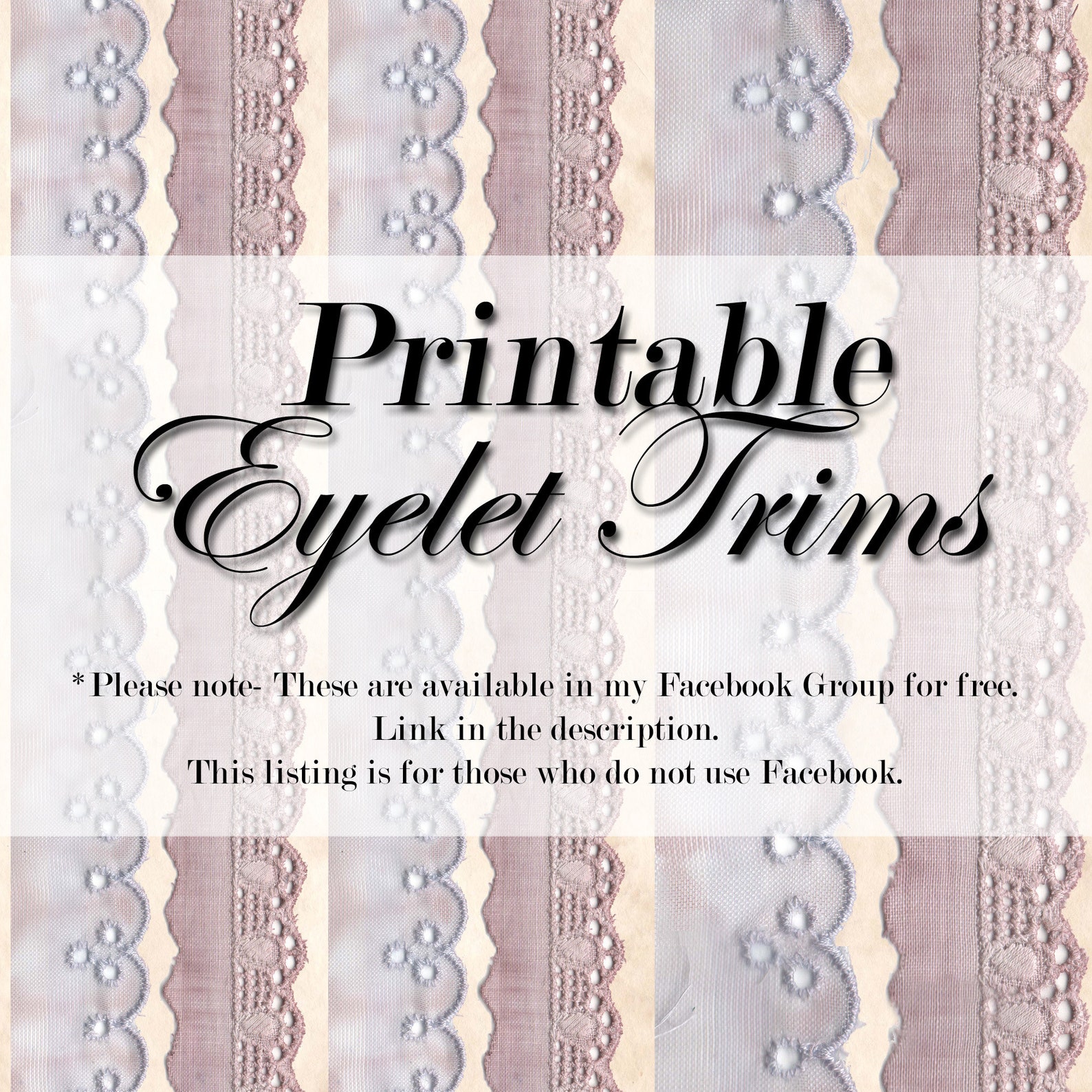 Printable Eyelet Trim Jenofeve Designs Etsy