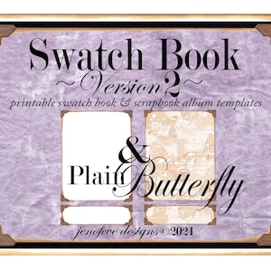 Musterbuch Version 2 ~ Butterfly & Plain ~ Druckbare Musterbuch und / oder Scrapbook Album Vorlagen