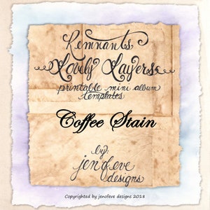 Remnants ~ Plantilla para miniálbum imprimible Lovely Layers en color café y liso