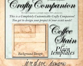 Crafty Companion~COFFEE STAIN & Plain~Work Station~Storage Unit~and More~Printable Templates