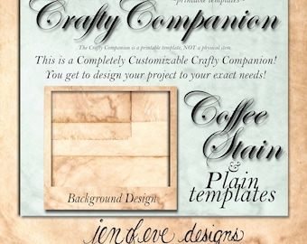 Crafty Companion~COFFEE STAIN & Plain~Work Station~Storage Unit~and More~Printable Templates