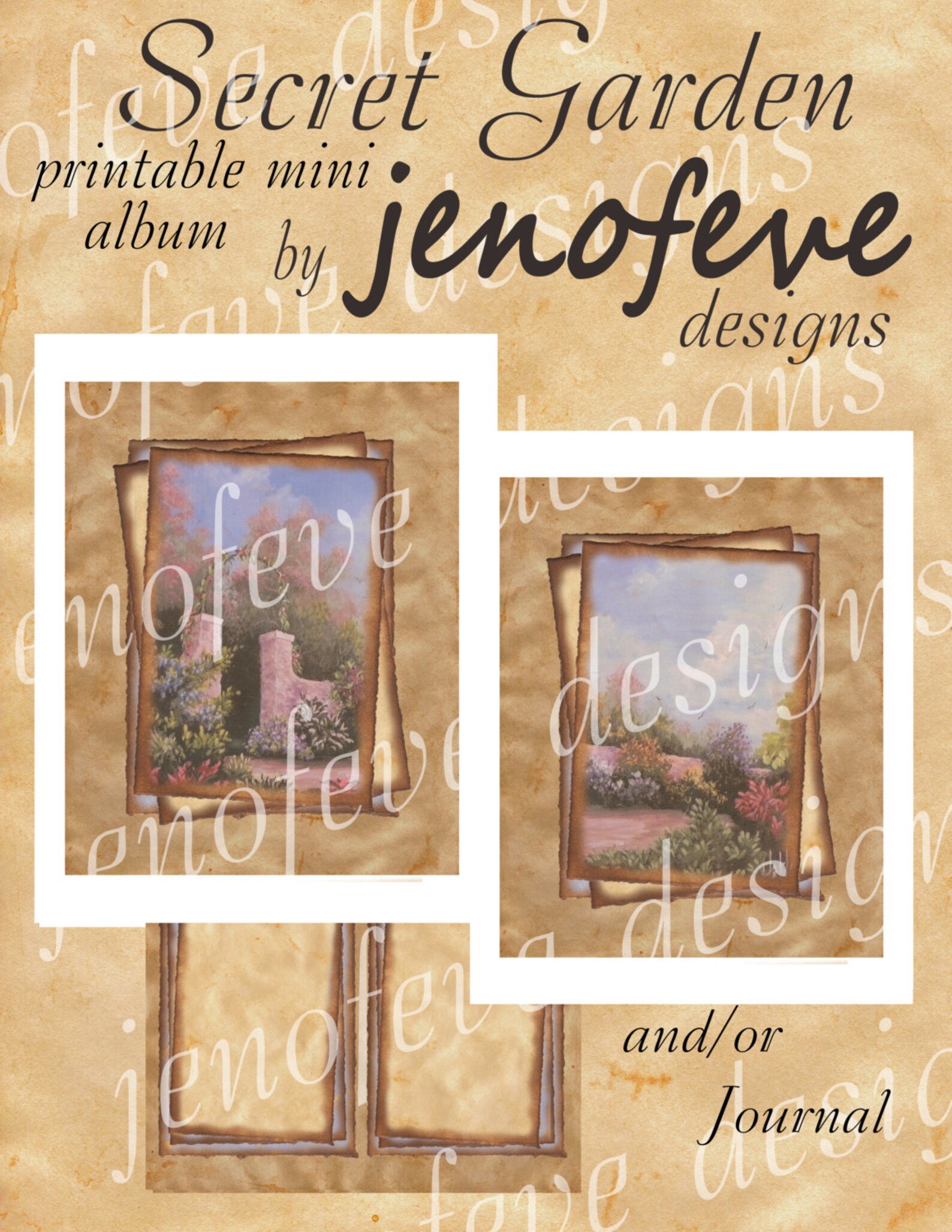 Secret Garden printable Vintage Mini Album - Etsy