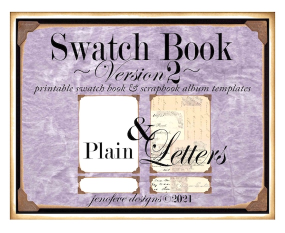 Swatch Book Version 2 ~ Letters & Plain~ Printable Swatch Book and/or Scrapbook Album Templates