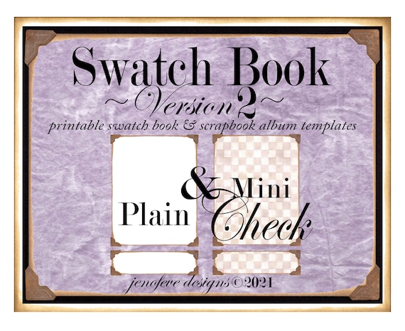 Swatch Book Version 2 ~Mini Check & Plain~ Printable Swatch Book and/or Scrapbook Album Templates