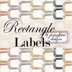 ÉTIQUETTES RECTANGLE ~ Imprimable ~ 7 Couleurs ~ 3 Tailles ~ dessins jenofeve