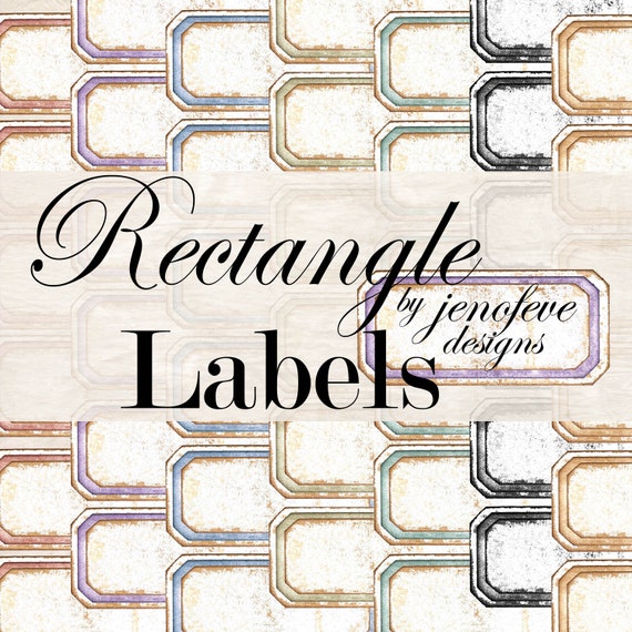 RECTANGLE LABELS~Printable~7 Colors~3 Sizes~jenofeve designs