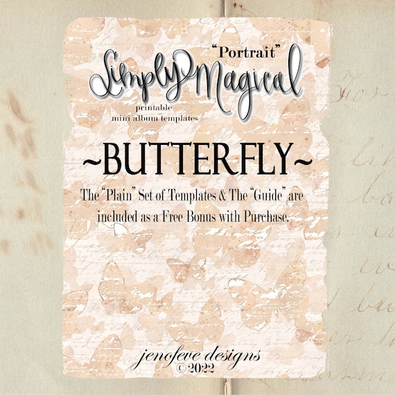 Simply Magical ~Portrait~ BUTTERFLY & Plain~ Printable Templates