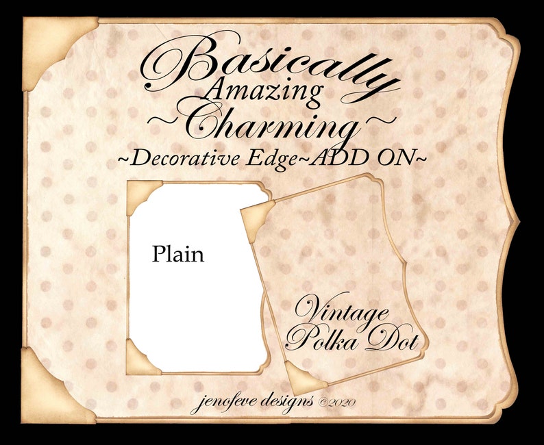 Basically AmazingCharming Decorative EdgeVINTAGE POLKADOT & PlainADD On Printable Templates image 2