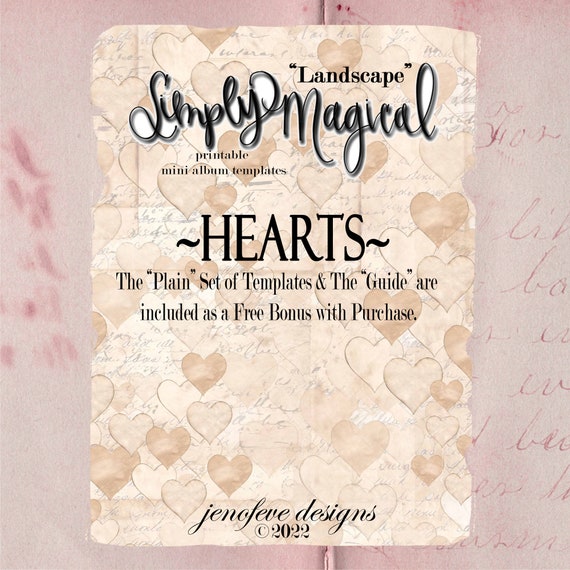 Simply Magical ~Landscape~ HEARTS & Plain~ Printable Templates