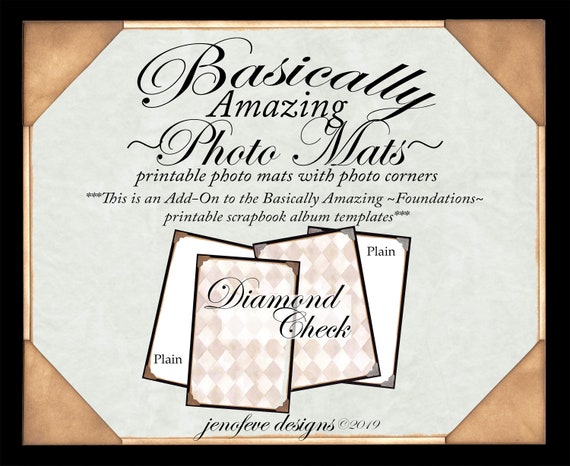 Basically Amazing~Photo Mats~Diamond Check & Plain~ADD-ON Printable photo mats