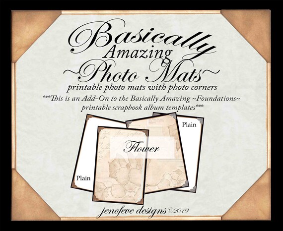 Basically Amazing~Photo Mats~FLOWER & Plain~ADD-ON Printable photo mats