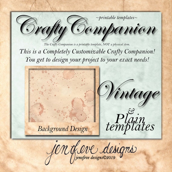 Crafty Companion~VINTAGE & Plain~Work Station~Storage Unit~and More~Printable Templates