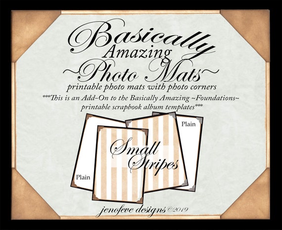 Basically Amazing~Photo Mats~Small Stripes & Plain~ADD-ON Printable photo mats