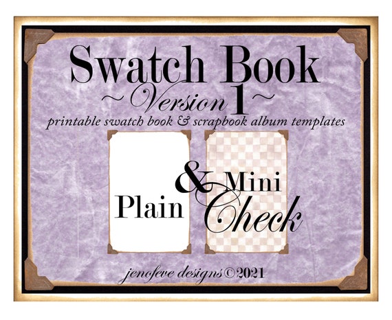 Swatch Book Version 1 ~Mini Check & Plain~ Printable Swatch Book and/or Scrapbook Album Templates