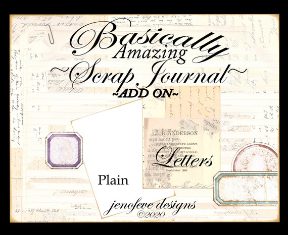 Basically Amazing~Scrap Journal~LETTERS & Plain~ADD ON Printable Templates