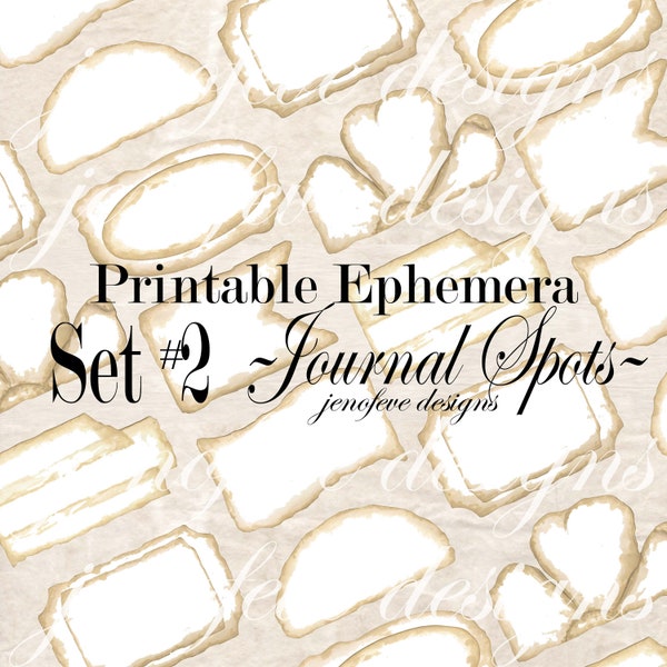 Ephemera ~ Journal Spots Set #2 ~ Afdrukbare versiering door jenofeve designs