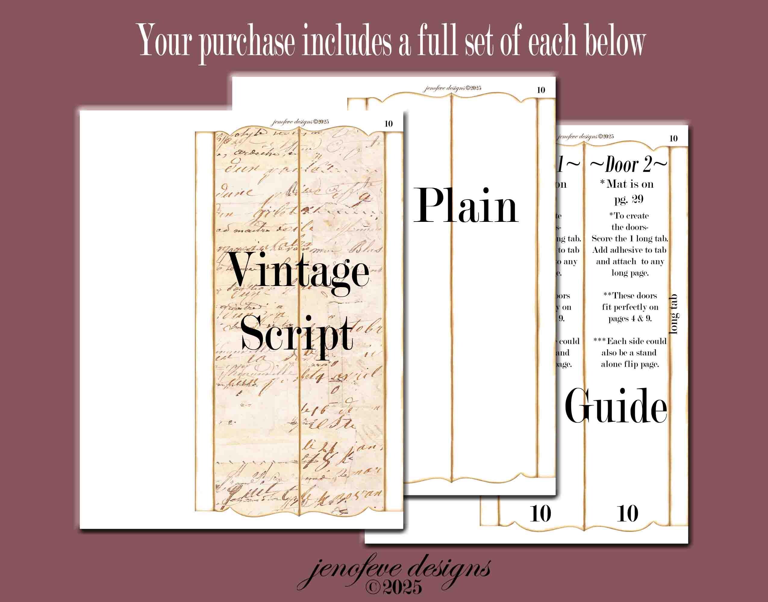 Mini Album Mash up ~ Album 2 ~ VINTAGE SCRIPT & PLAIN~ Printable ...