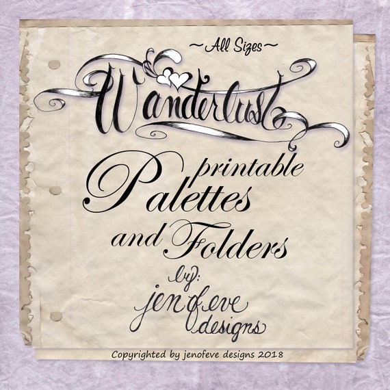 Wanderlust~Palettes and Folders~ALL SIZES Bundle~Printable Templates