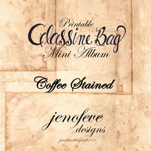 Glassine Bag~patchwork, Coffee Stained, &amp; Plain~printable Mini Album ...