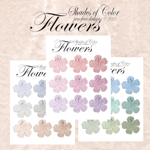 Fleurs avec les nuances de couleur ~ embellissements imprimables ~ par jenofeve designs