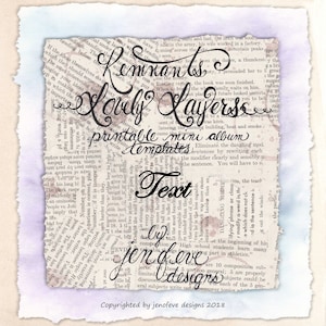 Remnants ~ Plantilla de mini álbum imprimible de Lovely Layers en texto y SIMPLE