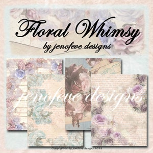 Floral Whimsy~Printable Paper Collection by jenofeve designs