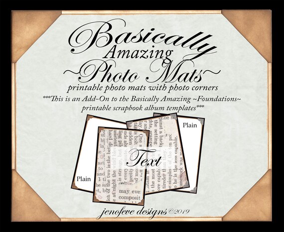 Basically Amazing~Photo Mats~Text & Plain~ADD-ON Printable photo mats