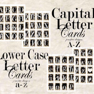 Kaarten met hoofdletters en kleine letters ~Afdrukbare versieringen~ van jenofeve designs