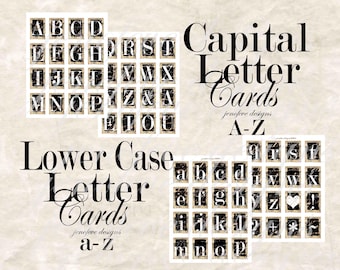 Capital & Lower Case Letter Cards ~Printable Embellishments~  by jenofeve designs