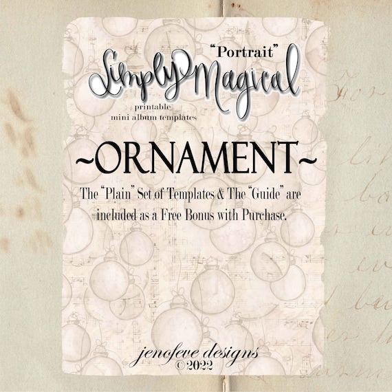Simply Magical ~Portrait~ ORNAMENT & Plain~ Printable Templates