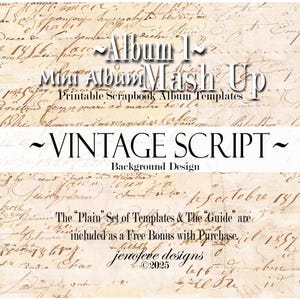 Mini Album Mash up ~ Album 1 ~ VINTAGE SCRIPT & PLAIN~ Printable ...