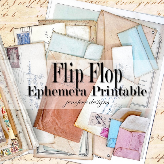 Flip Flop Ephemera Printable by jenofeve designs