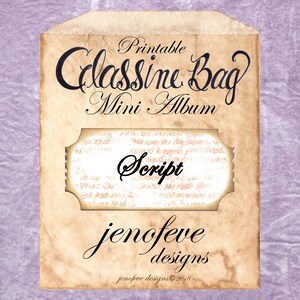 Glassine Bag~script, Coffee Stained, &amp; Plain~printable Mini Album ...