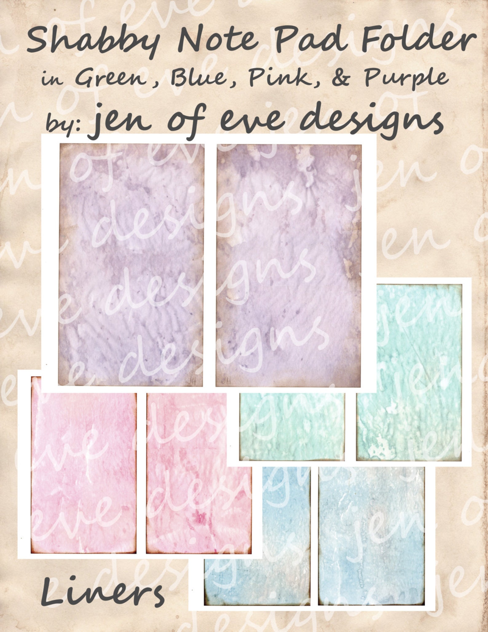 Note Pad Folder Simple Shabby Note Pad Folder Printable Bundle - Etsy