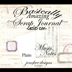 Basicamente incrível ~ Scrap Journal ~ NOTAS MUSICAIS e simples ~ ADICIONAR modelos para impressão