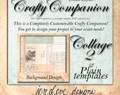 Crafty Companion~COLLAGE 2 & Plain~Work Station~Storage Unit~and More~Printable Templates