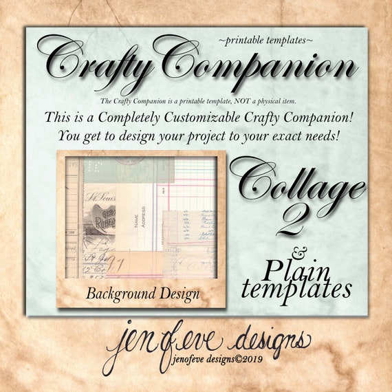 Crafty Companion~COLLAGE 2 & Plain~Work Station~Storage Unit~and More~Printable Templates